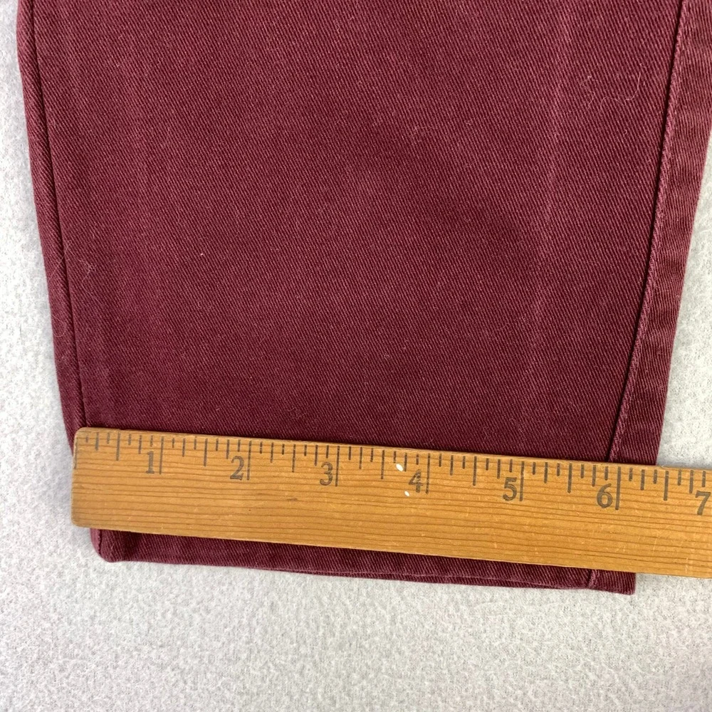 Woolf Originals NY Chinos Mens 28 Burgundy Slim Fit Cotton Twill Trousers WON